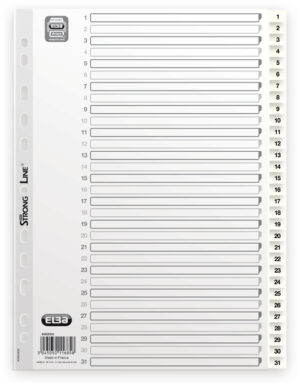 Przekładki A4 1-31 numeryczne PP, Oxford