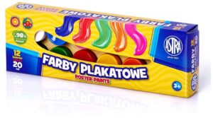 Farby plakatowe 12-kol. po 20 ml., Astra