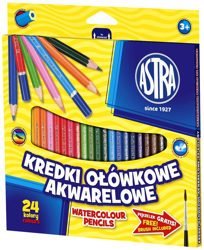 Kredki akwarelowe 24-kol. Astra