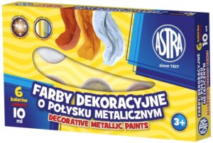 Farby plakatowe 6-kol. metalicznych 10 ml., Astra