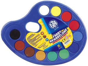 Farby akwarelowe 12-kol. śr. 30 mm paletka, Astra