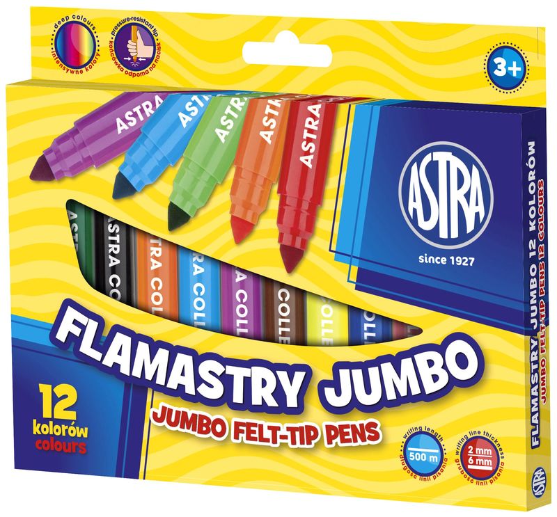 Flamastry 12-kol. Jumbo 314110001, Astra