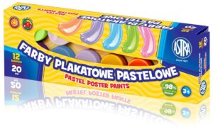 Farby plakatowe 12-kol. pastelowe, Astra