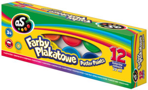 Farby plakatowe 12-kol. 20 ml., "AS"