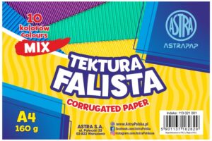 Tektura falista A4 mix 10 kol 160g, zestaw Astrapap, Astra