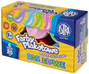 Farby plakatowe 6-kol. 20ml pastelowe, Astra