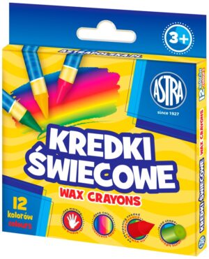 Kredki świecowe okrągłe 12-kol. - 8/90 mm, Astra