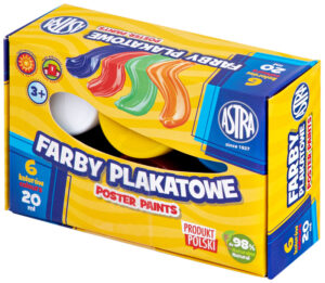 Farby plakatowe 6-kol. 20 ml. Standard box, Astra