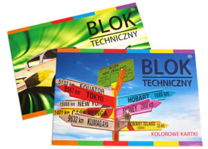 Blok techniczny kolor. A4 10 k. 160g barwiony w masie, Interdruk