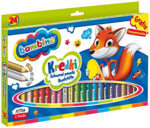 Kredki 24-kol.15 cm Jumbo drew. Bambino, St.Majewski