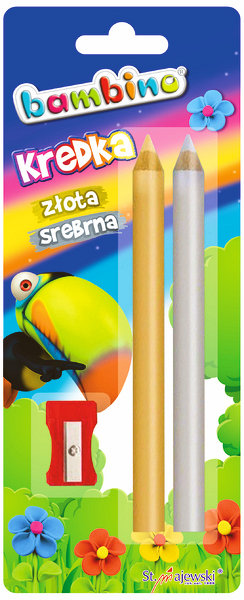 Kredki ołówkowe kpl. złota i srebrna na blistrze, Bambino