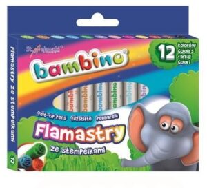 Flamastry ze stempelkami 12 Kol. Bambino Standard, St.Majewski