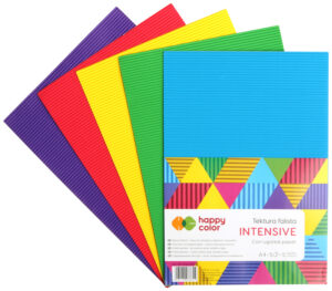 Tektura falista A4 5 kolorów 5 ark. Intensive, Happy Color