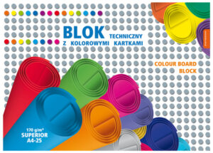 Blok techniczny kolor Superior A4 25 k., Kreska
