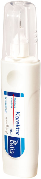 Korektor w długopisie 10ml płaski BK002-B, Tetis