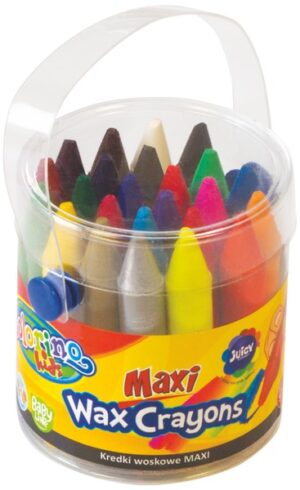 Kredki świecowe 24-kol. maxi w wiaderku Colorino, Patio