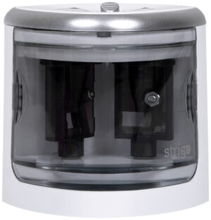 Temperówka elektryczna na 2 grubości ołówków lub kredek czarna, Strigo