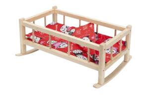 Kołyska średnia dla lalek z pościelą
