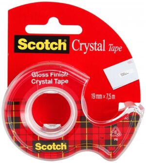 Taśma biurowa 19mm x 7.5m Crystal + dysp., Scotch 3M