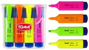 Zakreślacz Mistral kpl. 4-kol. w etui, Toma