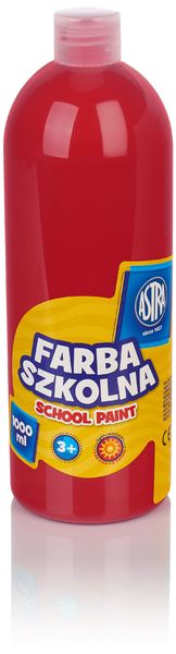 Farba szkolna 1000 ml - czerwona, Astra