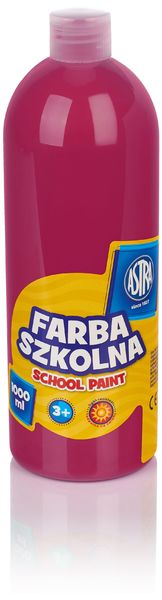 Farba szkolna 1000 ml - różowa, Astra