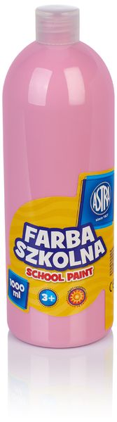 Farba szkolna 1000 ml - różowa jasna, Astra
