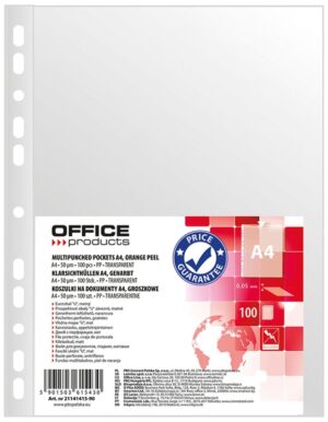 Koszulki na dokumenty A4, PP, groszkowe, 50mikr, 100szt., Office Products