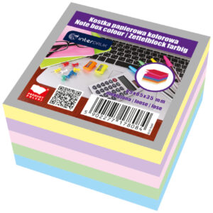 Bloczek kartek kolorowych 85x85x35mm nieklejone, Interdruk