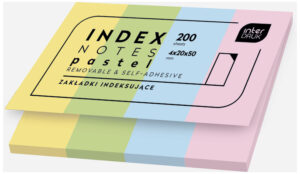 Zakładki indeksujące 4x20x50 pastel 200k  Interdruk