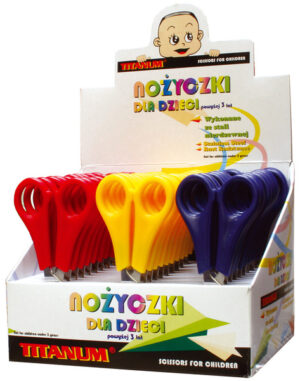 Nożyczki 13 cm zaokrąglone końce, ostrza z podziałką, Titanum