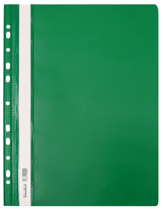Skoroszyt wpinany plastikowy twardy A4 ziel., Biurfol