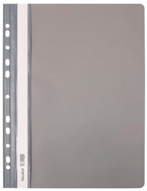 Skoroszyt wpinany plastikowy twardy A4 szary, Biurfol