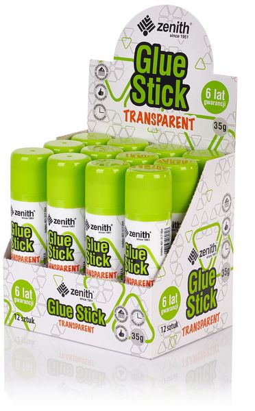 Klej w sztyfcie 35g transparentny, Zenith