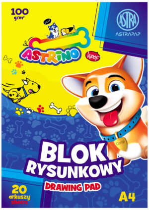 Blok rysunkowy A4 100g 20 ark Astrino, Astra
