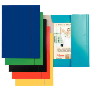 Teczka z gumką A4 lakierowana granatowa, Esselte