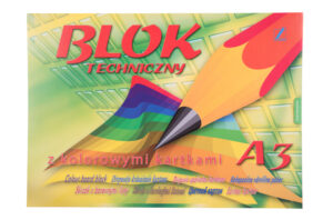 Blok techniczny kolor A3 10 k., Kreska